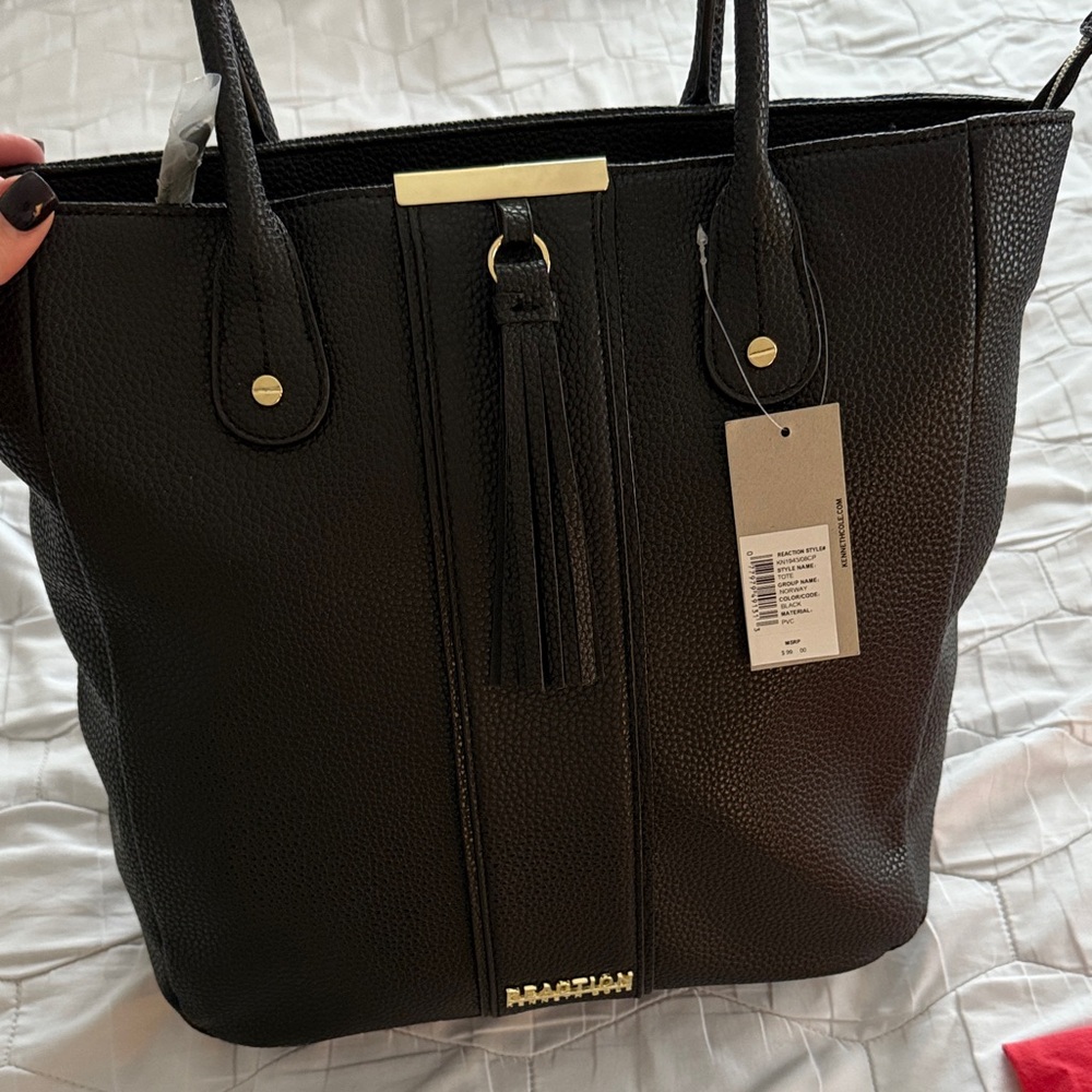 Black Leather Tote Bag